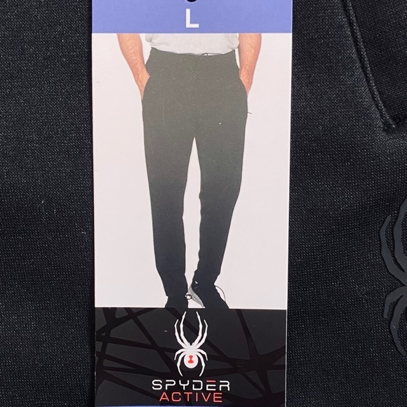 Spyder Men’s Joggers/Pants, Open Hems, Zippered Pockets, Large, Black N… - Picture 1 of 11
